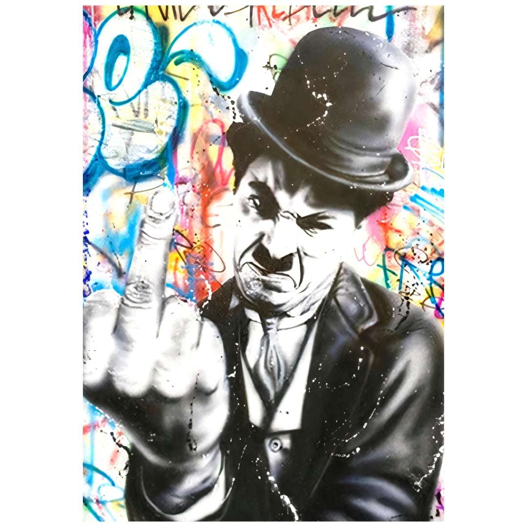 Quadro Charlie Chaplin Grafite Para Decorar