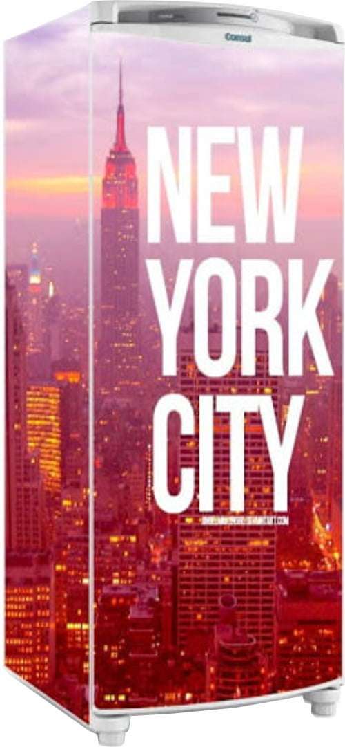 Adesivo Para Geladeira New York City Total Vermelha 