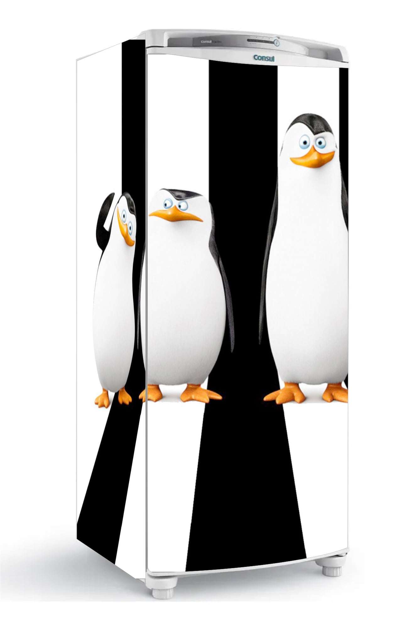adesivo geladeira pinguins de madagascar listras