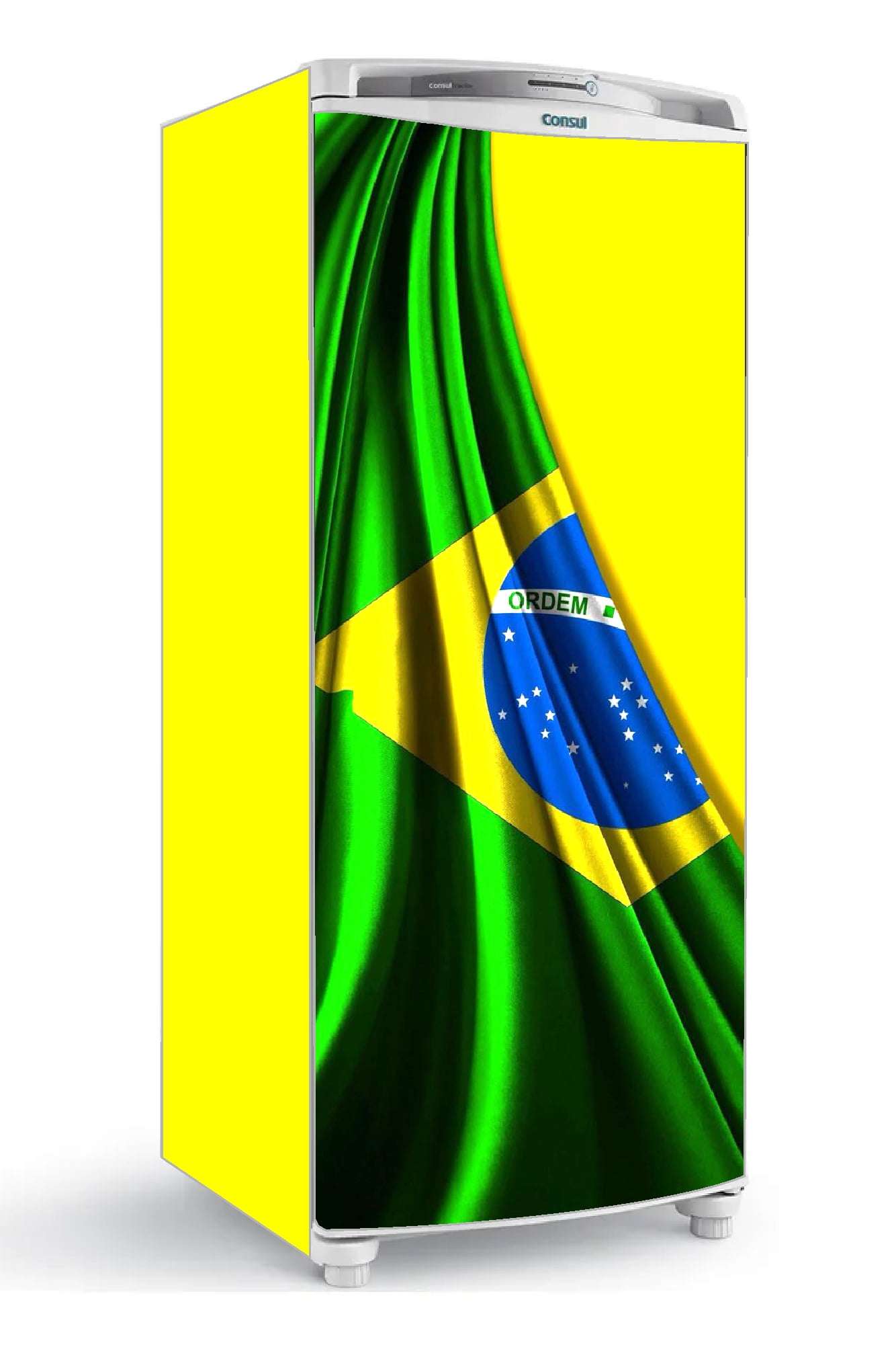adesivo vinil para geladeira bandeira brasil cores