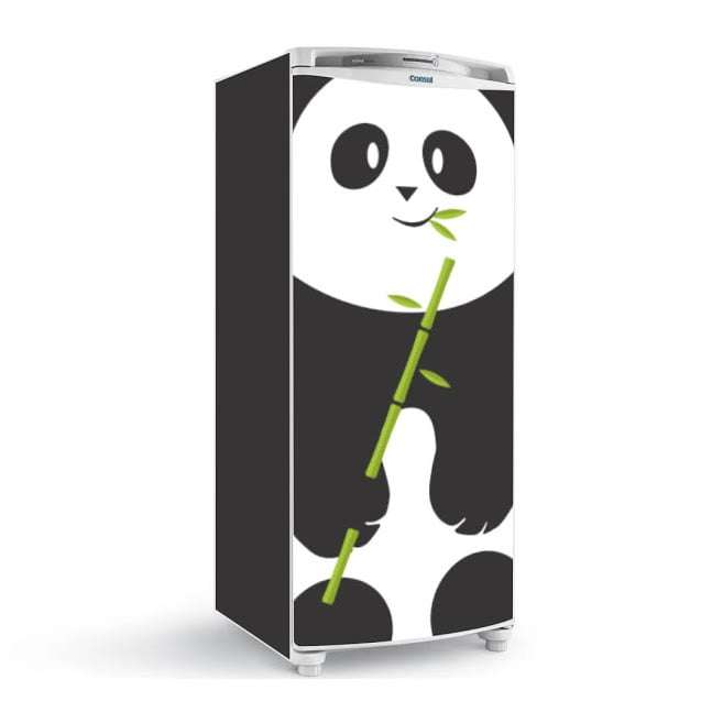 Adesivo total geladeira animal panda preto