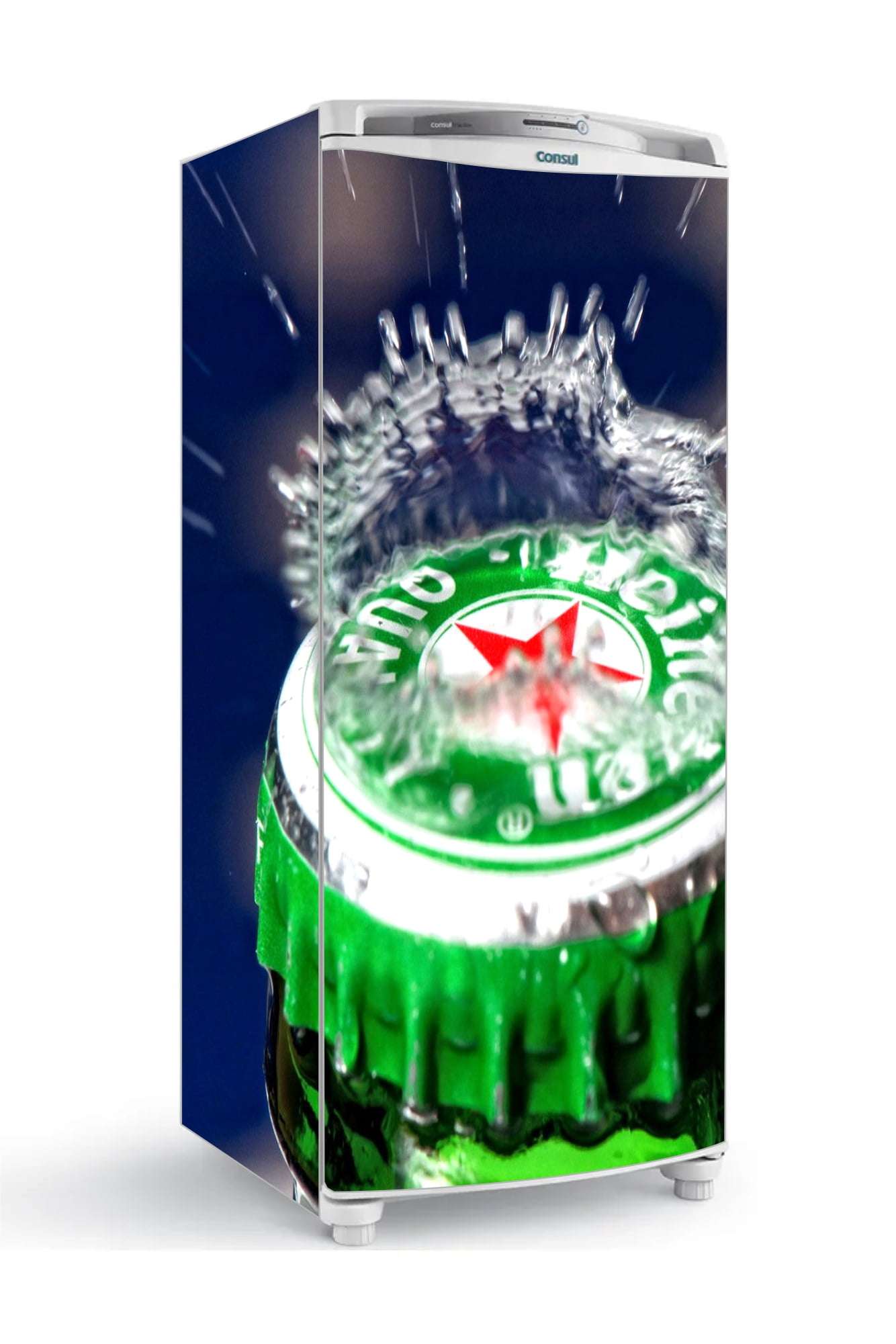 Adesivo Envelopamento Total Geladeira Heineken tampinha agua
