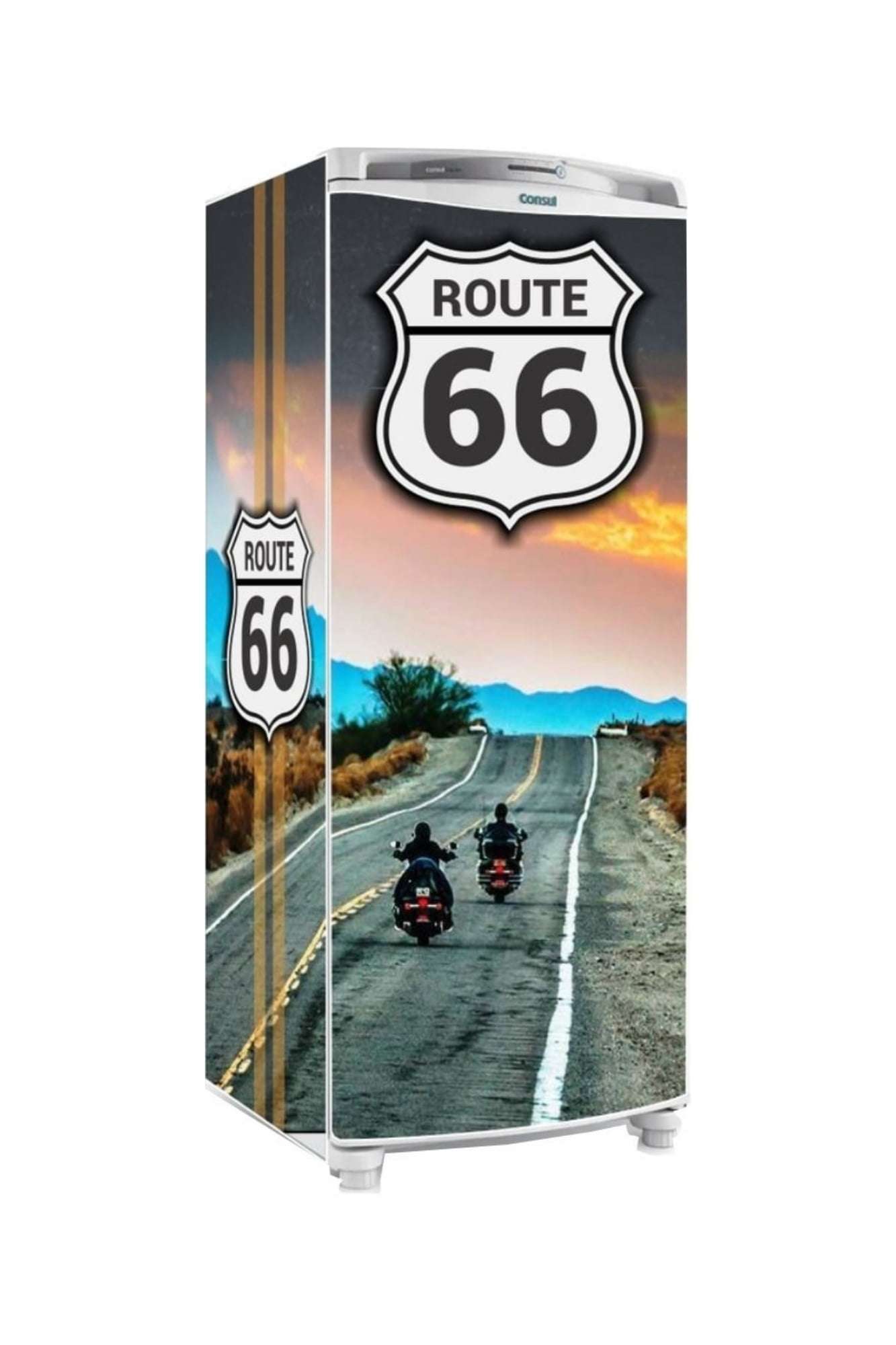 Adesivo Route 66 Para Geladeira Total
