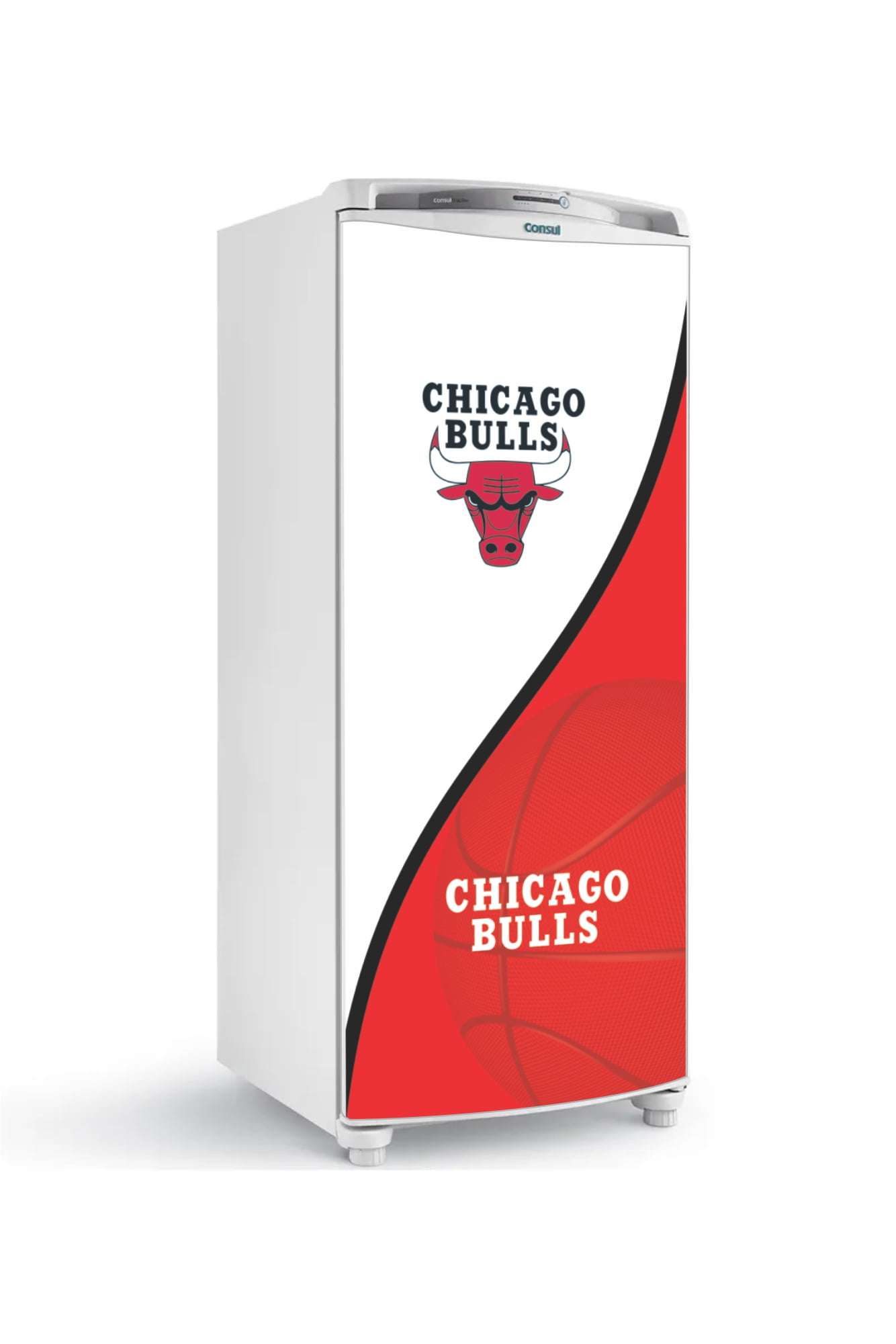 Adesivo Para Envelopamento Chicago Bulls somente frente geladeira