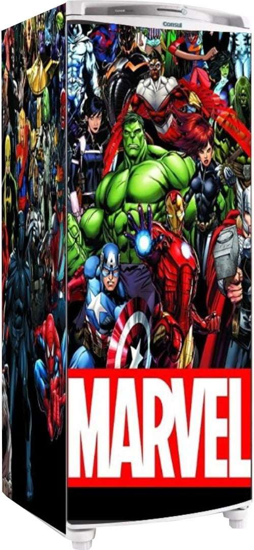 Envelopamento Total Geladeira Marvel Super Heróis
