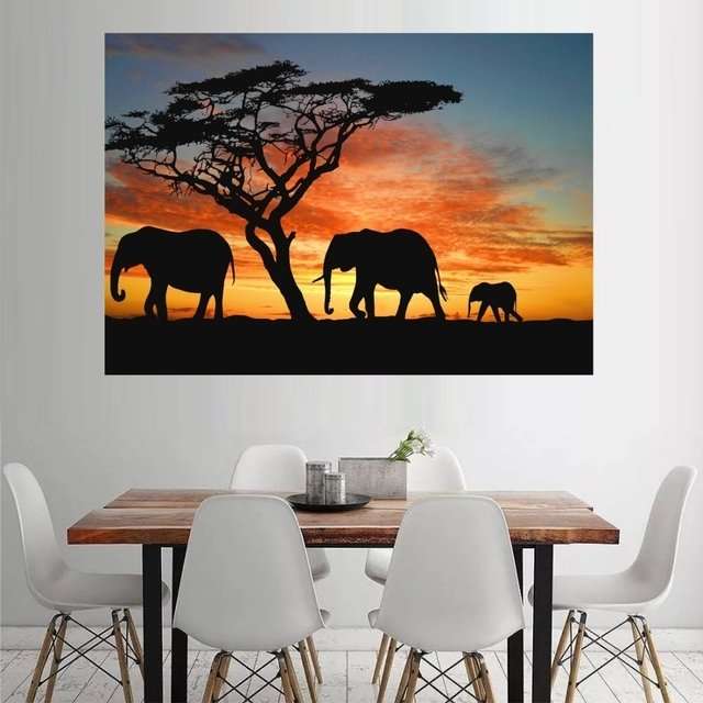 Quadro Elefante Colorido Decor Sala Africa India