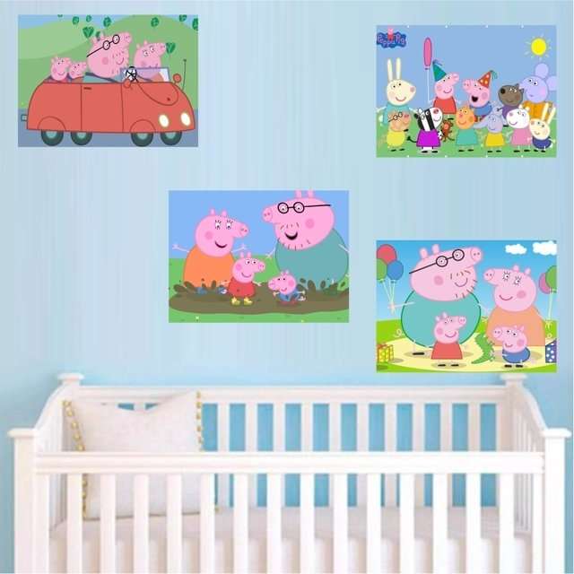 Quadro decorativo A4 Desenho Peppa Pig Serie no Shoptime