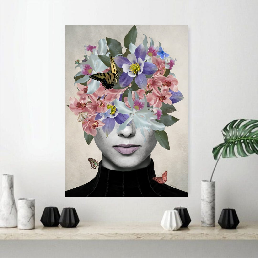 Quadro Mulher Floral Beleza Natural