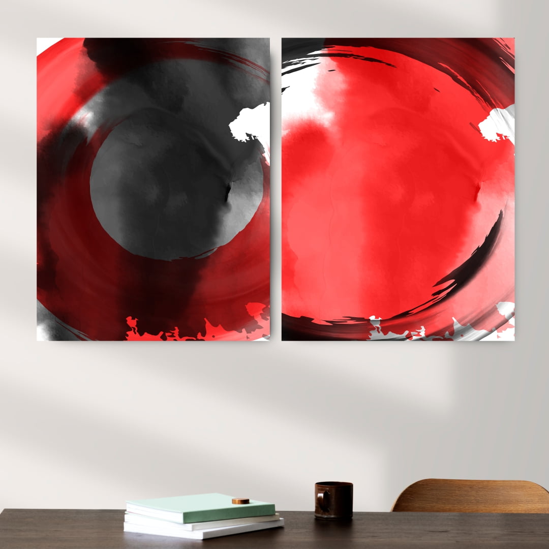 Quadro Abstrato Tons de Vermelho