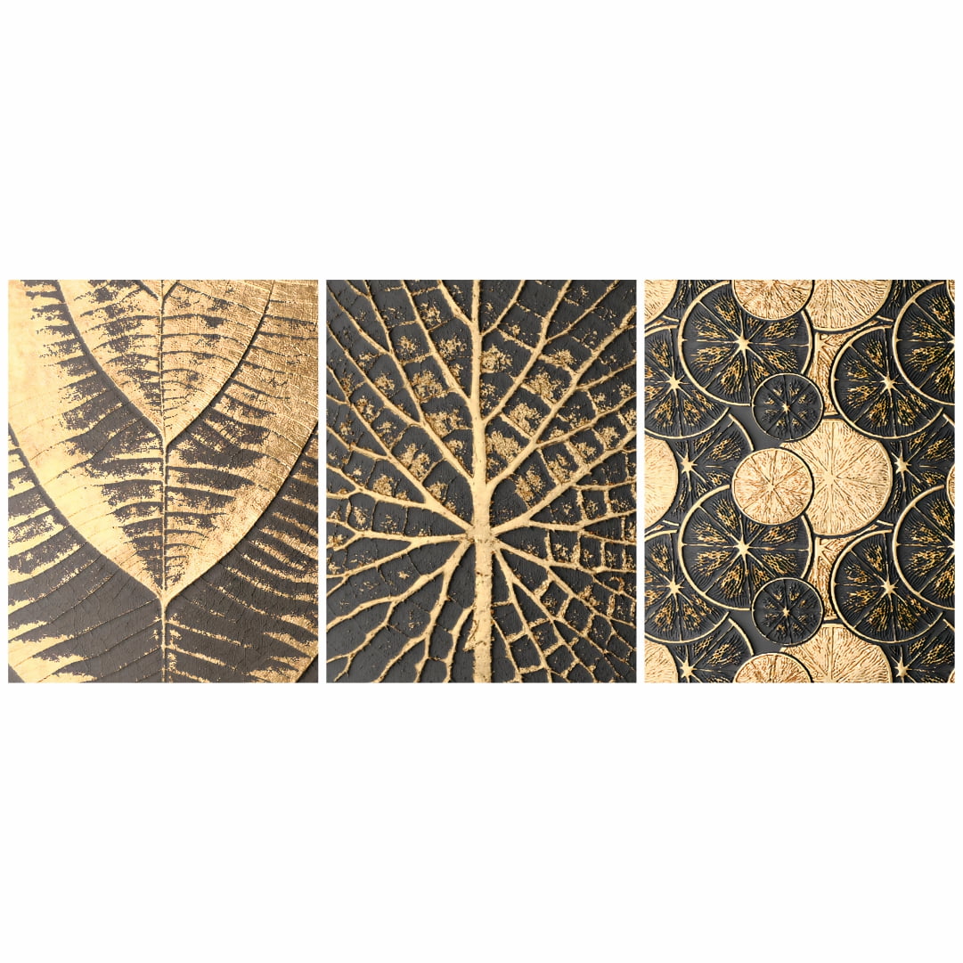 Quadro arte na madeira folhas secas decorativo