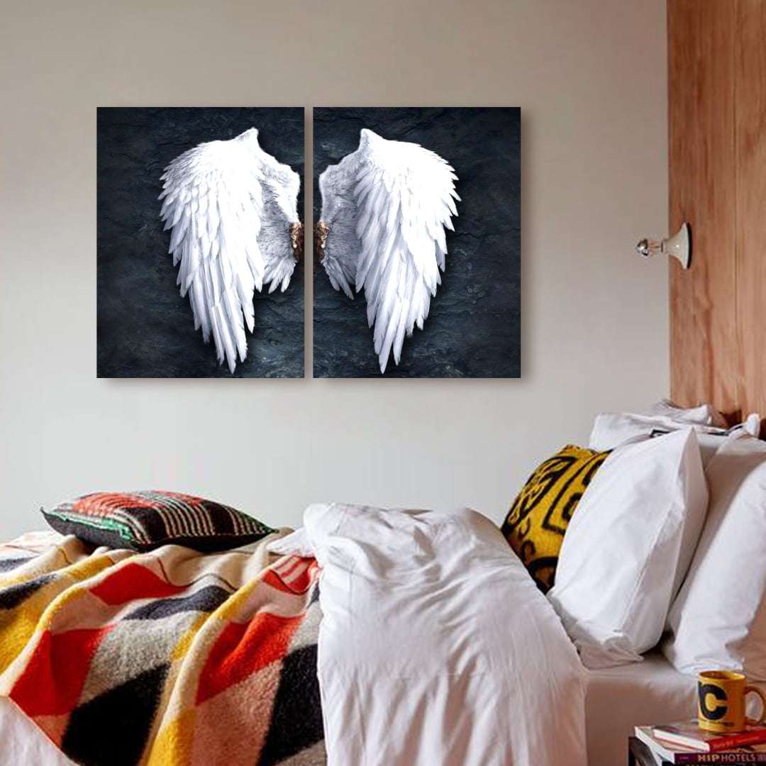 Quadro asas de anjo decorativo