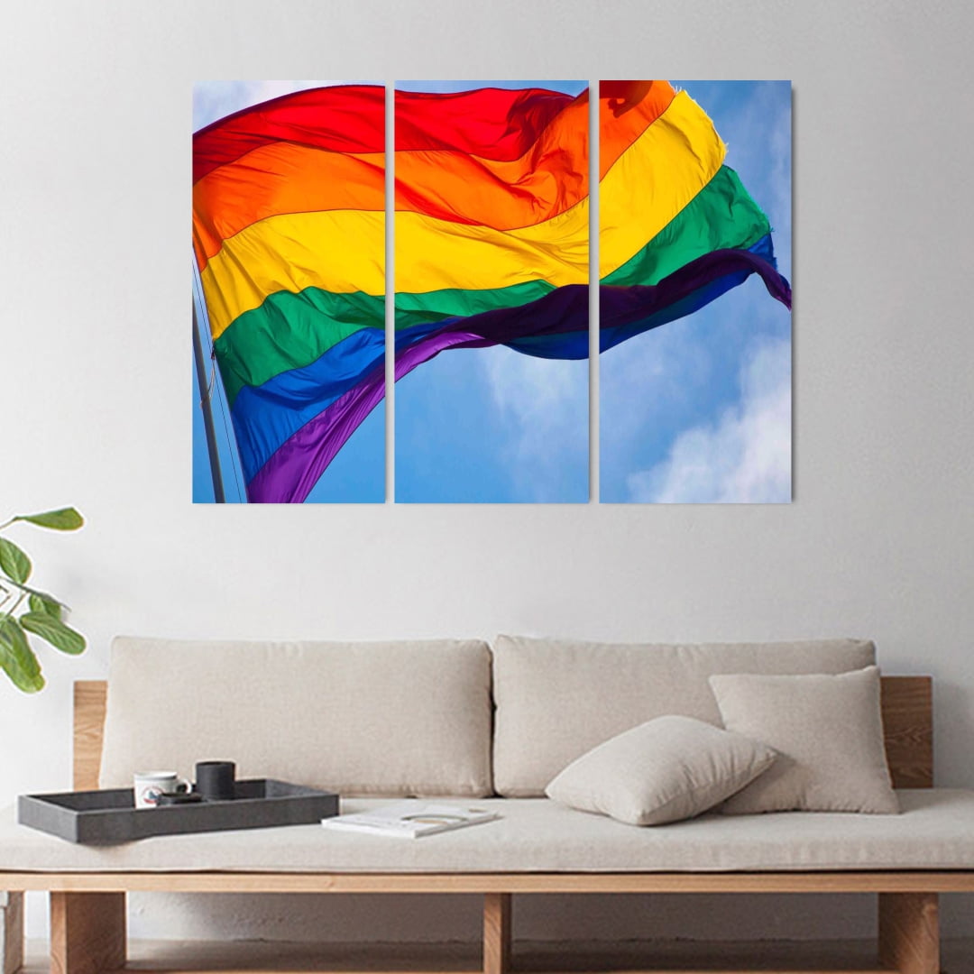 Quadro Bandeira LGBTQ Para Decoração De Interiores