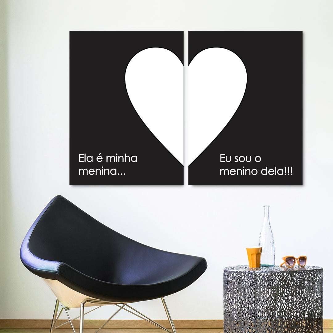 Quadro Casal Decorativo - Eu sou o Menino Dela