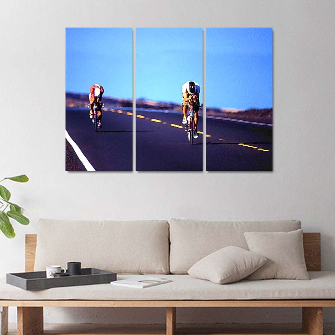 Quadro ciclista corrida fotografia decorativo