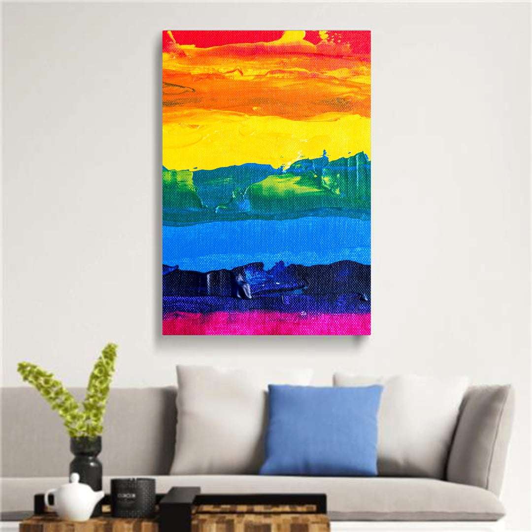 Quadro Decorativo Abstrato Pintura LGBT 100x70