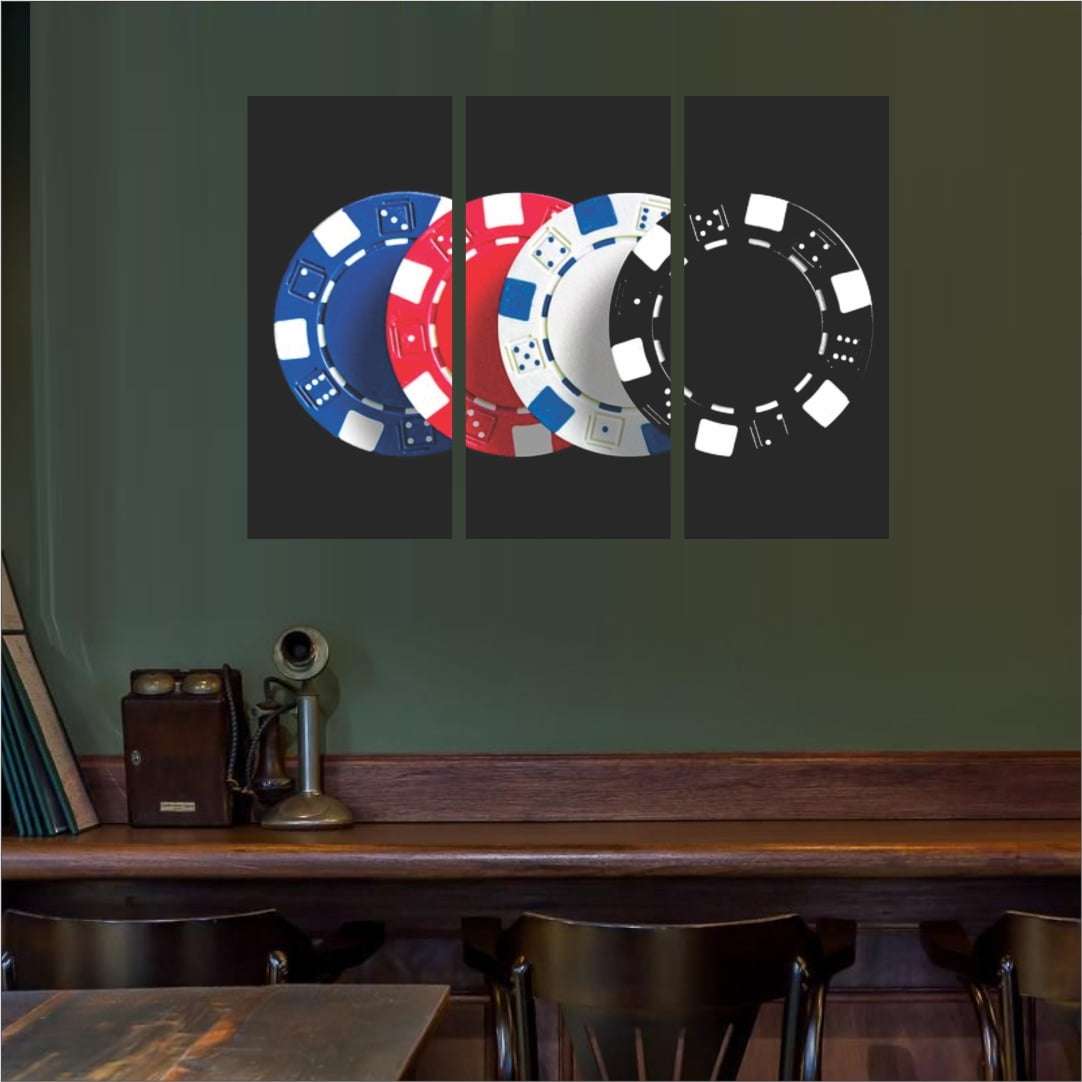 Kit 4 Quadros Decorativos Baralho Poker Jogo Cartas As
