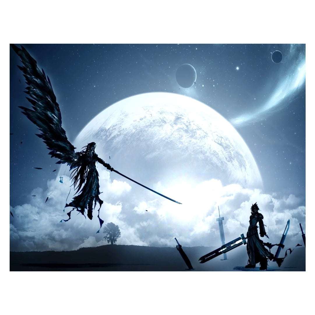 Quadro final fantasy Cloud e Sephiroth game rpg decorativo
