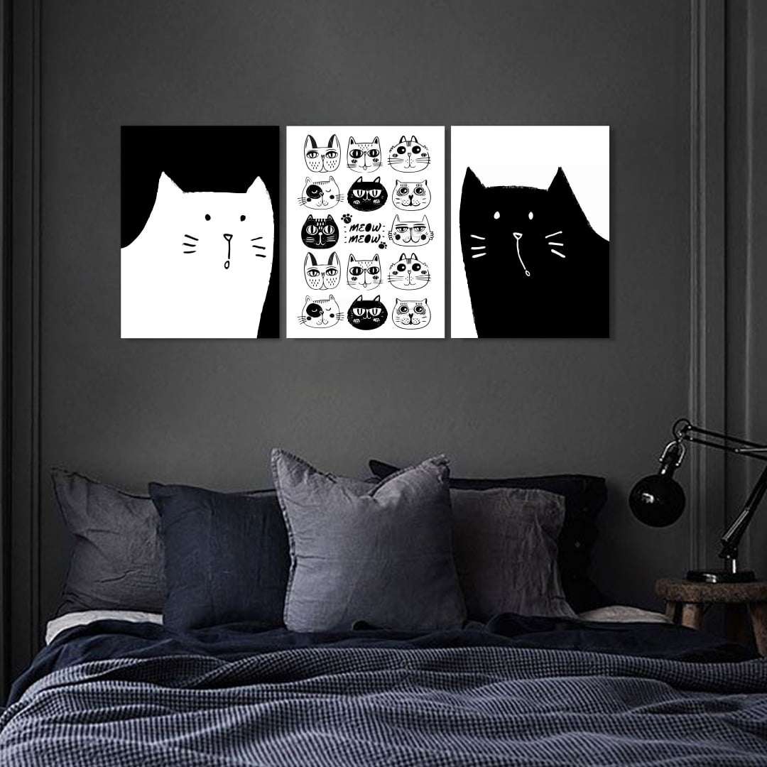Quadro gatos meow decorativo