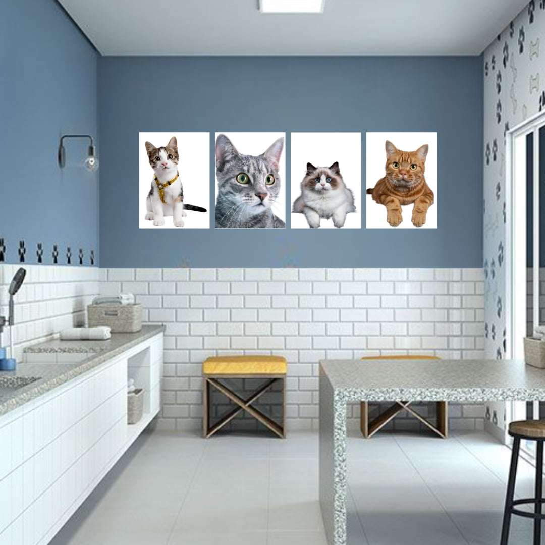 Quadro gatos pets animais decorativo