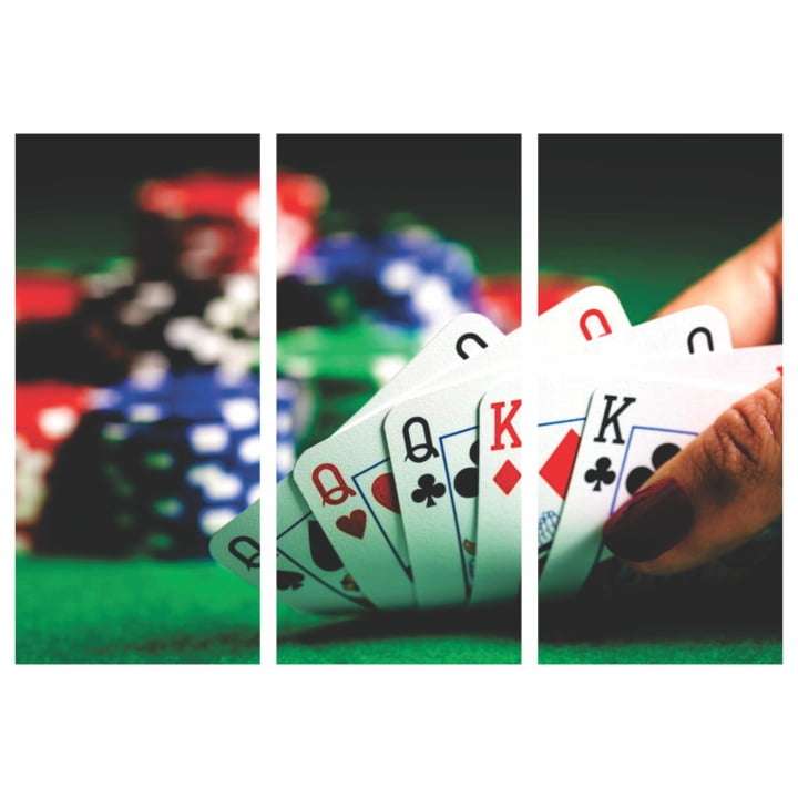 Kit 4 Quadros Decorativos Baralho Poker Jogo Cartas As