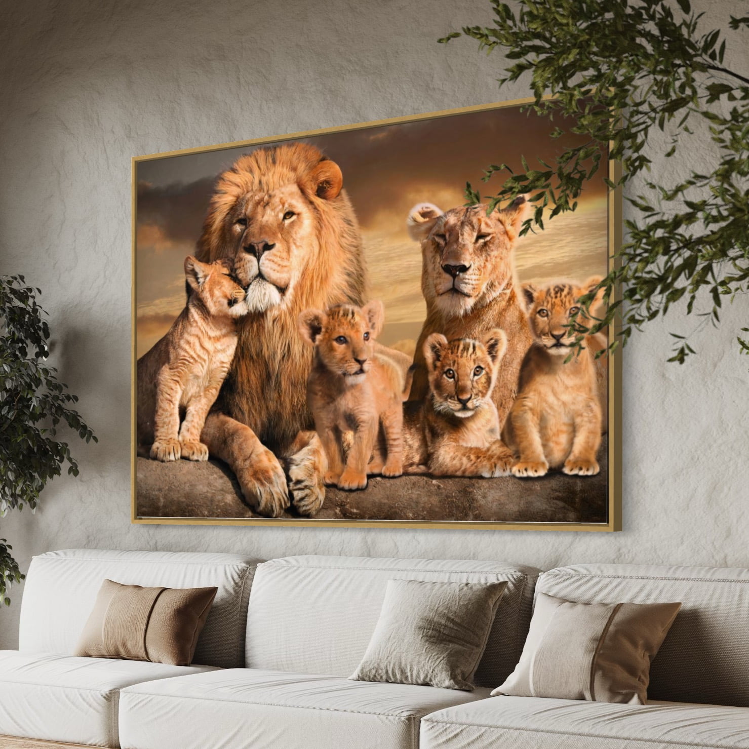 Quadro decorativo 1 tela Animais Leão natureza