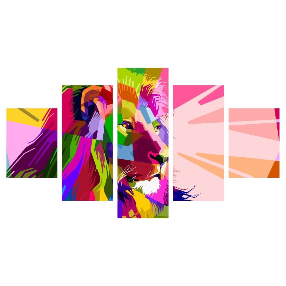 Quadro leão full color decorativo