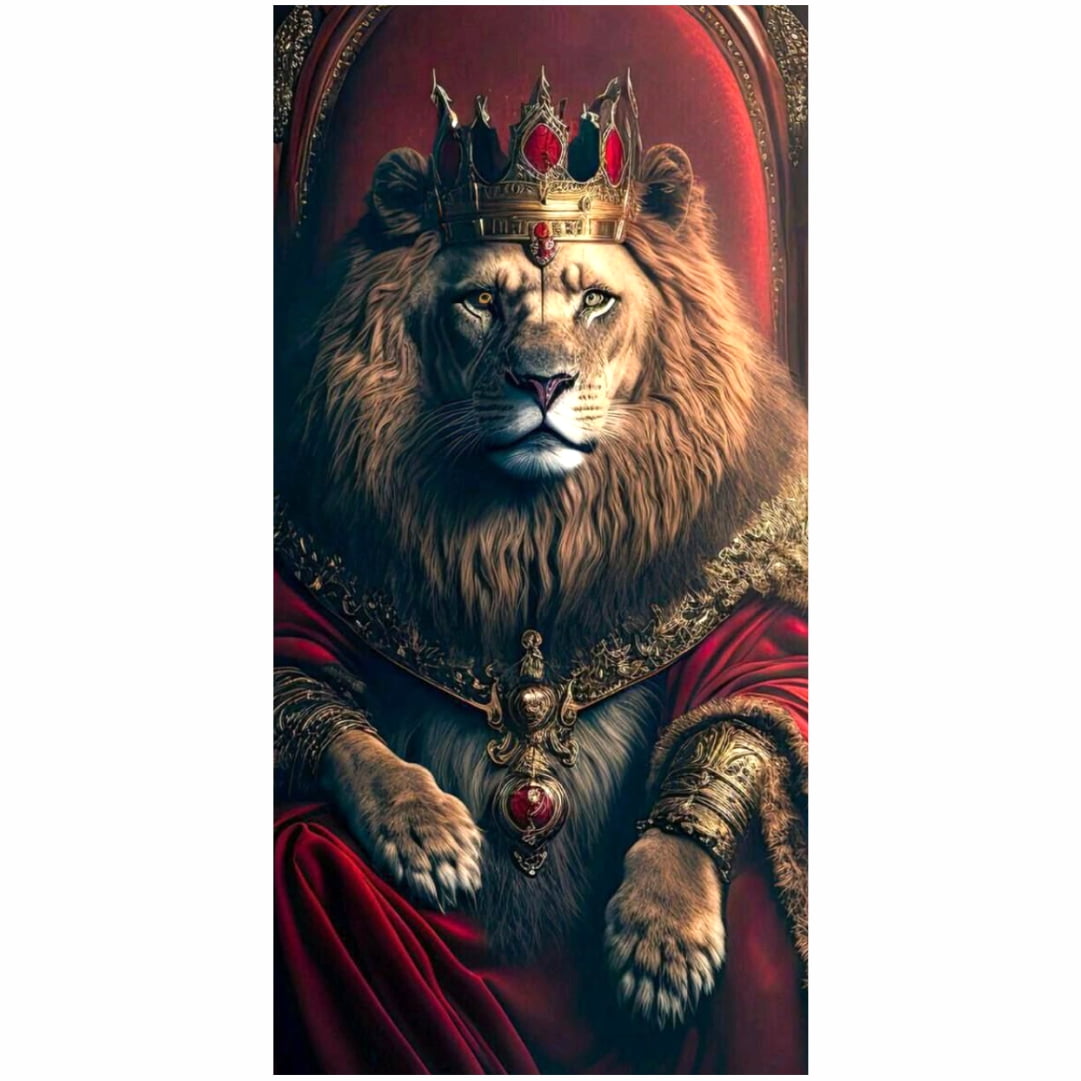 Quadro Leão Trono Coroa Rei