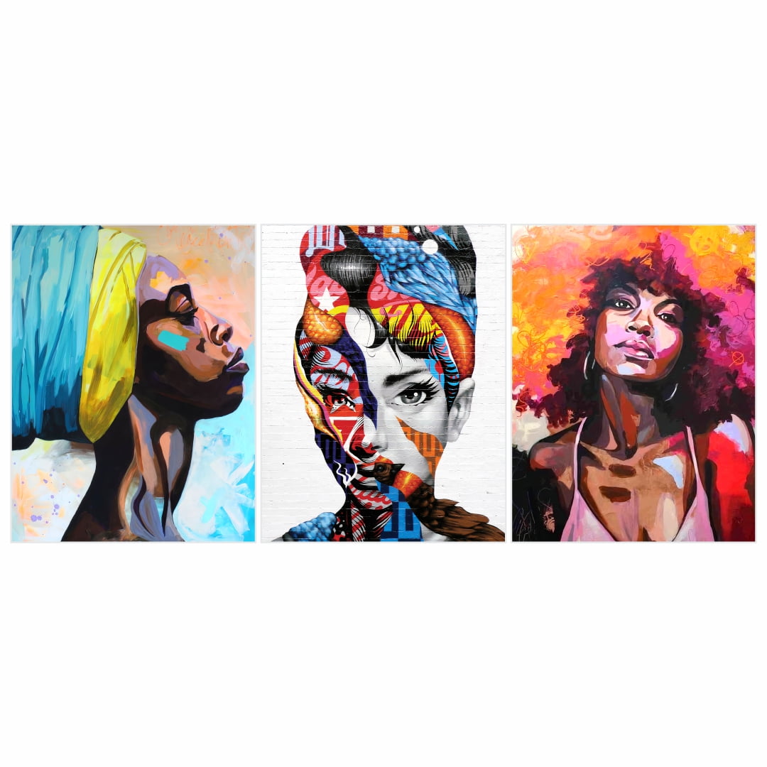 Quadro Luxo Abstrato Mulheres Coloridas