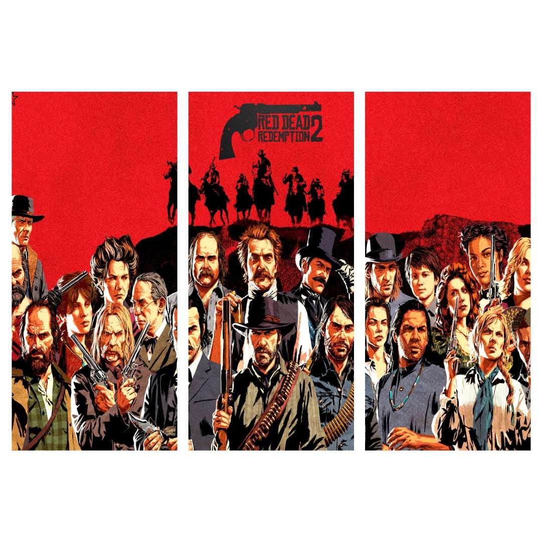 Quadro Red Dead Redemption 2 personagens decorativo
