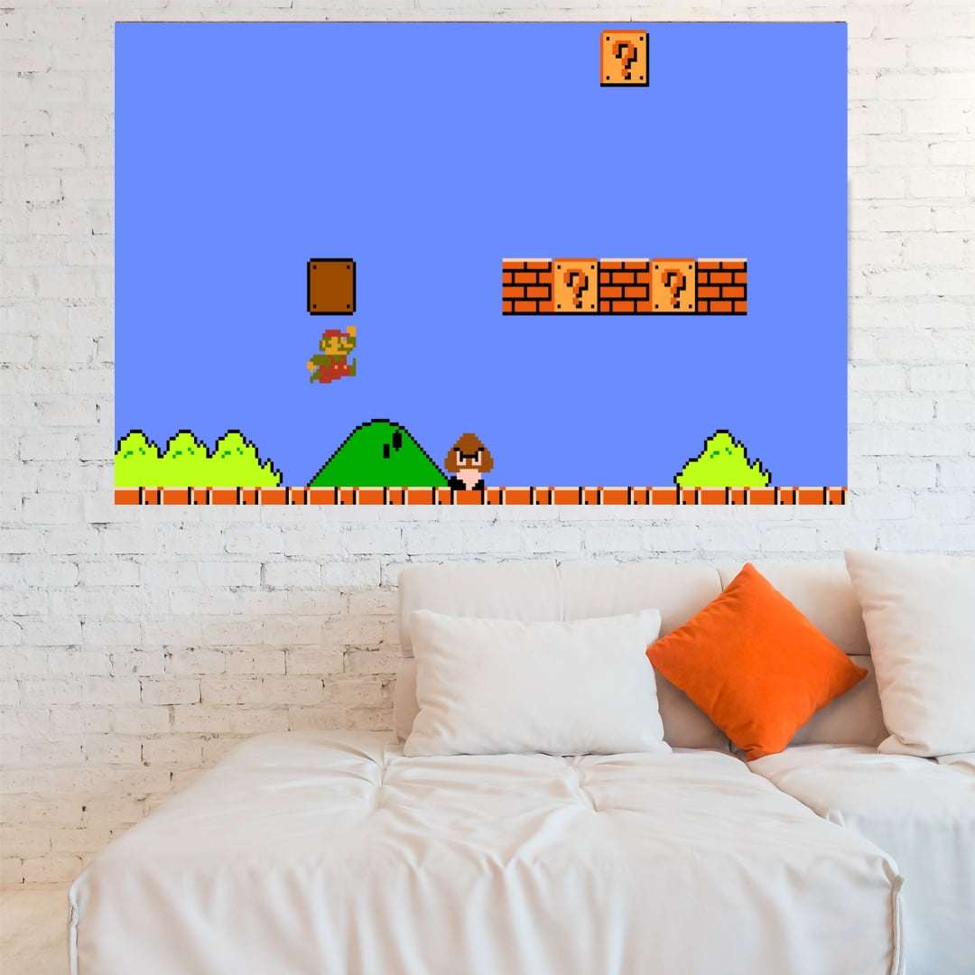 Quadro Super Mario Mapa Jogo Para Decorar