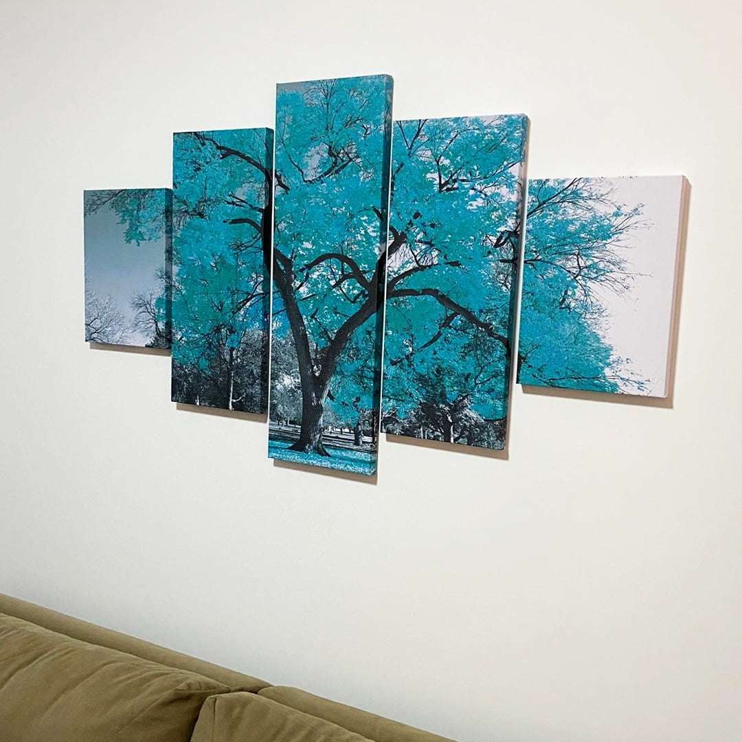 Quadro Árvore Azul Turquesa