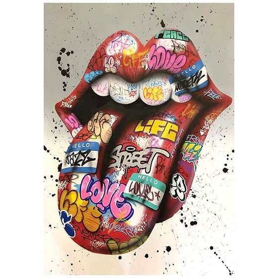 Quadro Grafite Rolling Stones Para Decorar 65x50