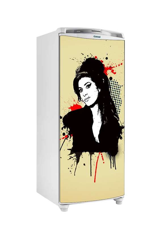 adesivo para geladeira Amy Winehouse somente frente 