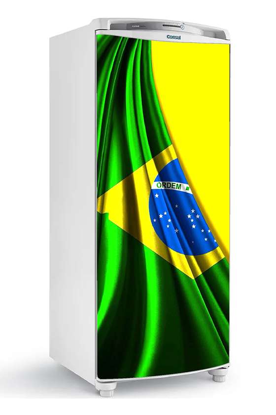 adesivo envelopar geladeira bandeira brasil cores
