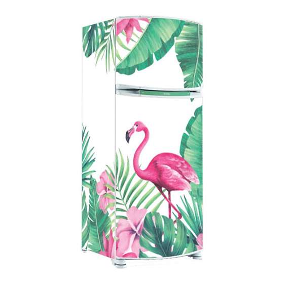 Adesivo Para Geladeira Flamingo Rosa Total 