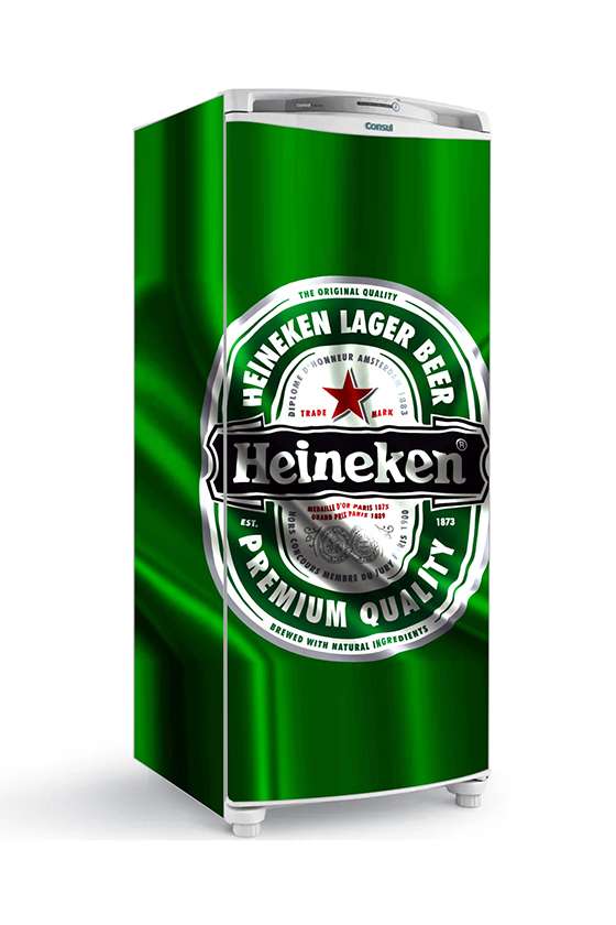 Adesivo Envelopamento Total Geladeira Heineken bandeira verde