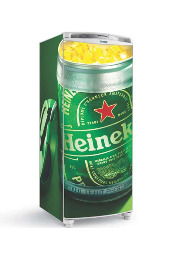 Adesivo Envelopamento Total Geladeira Heineken barril 