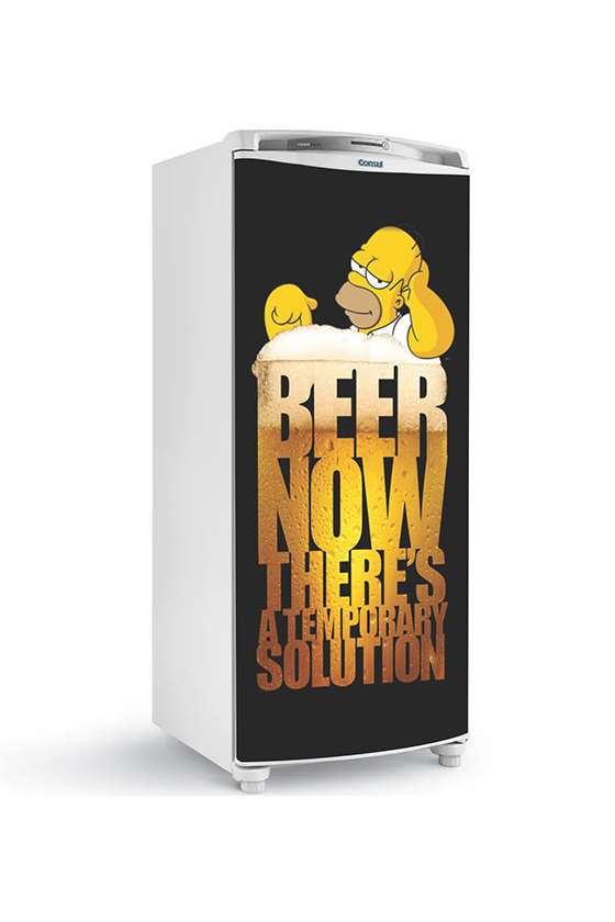adesivo geladeira envelopamento homer simpson cerveja