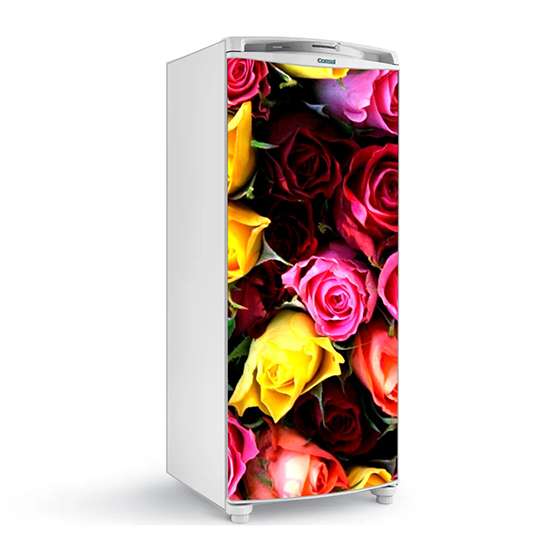 adesivo de geladeira decorativo buque flores coloridas