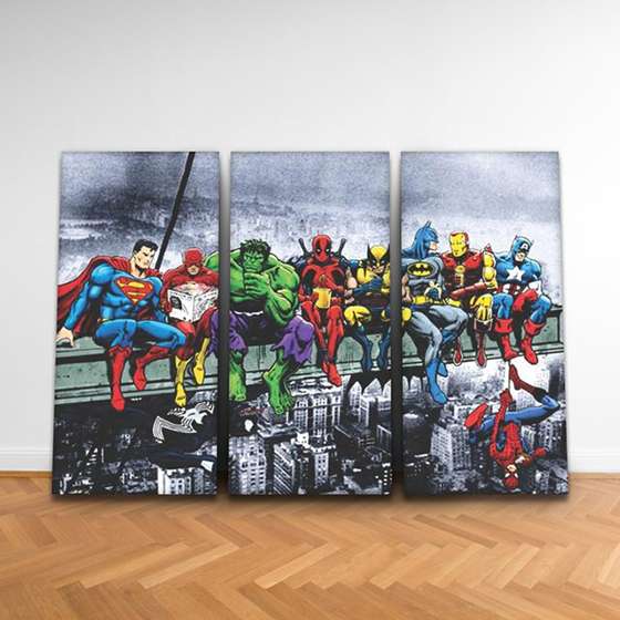 Quadros decorativos super heróis filme vingadores