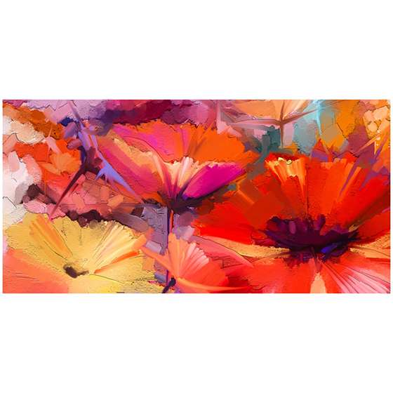 Quadro Luxo Arte Abstrata Flores Coloridas