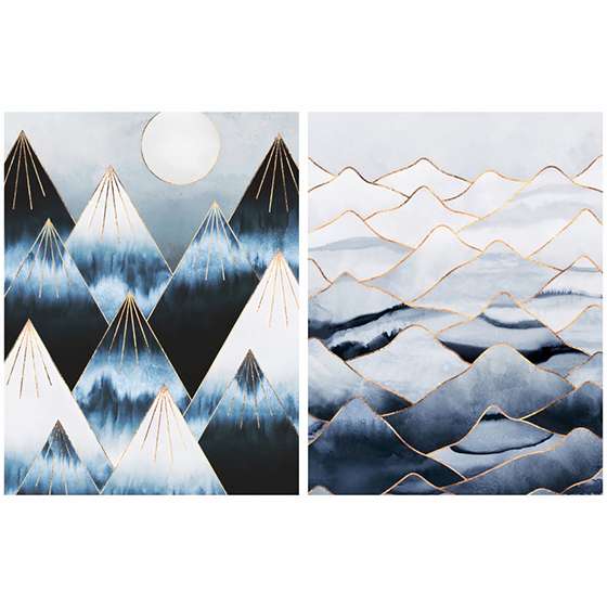 Quadro Abstrato Moderno Montanhas Texturizadas