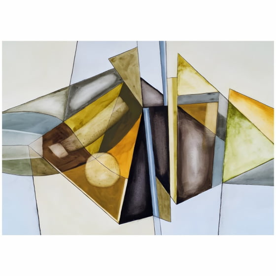 Quadro Abstrato Triângulos Coloridos