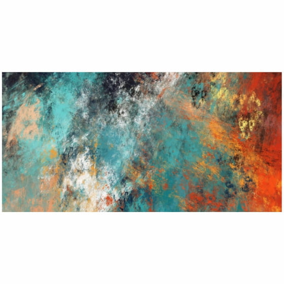Quadro Abstrato Vermelho e Azul em Tela Canvas Premium