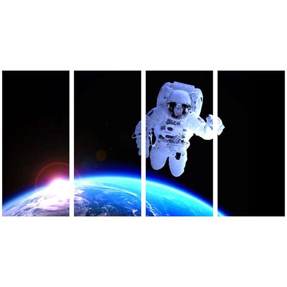 Quadro astronauta espaço planeta terra decorativo