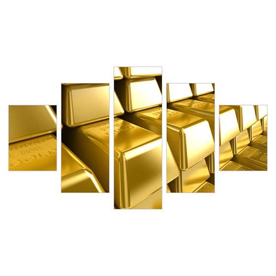 Quadro barras de ouro dinheiro decorativo