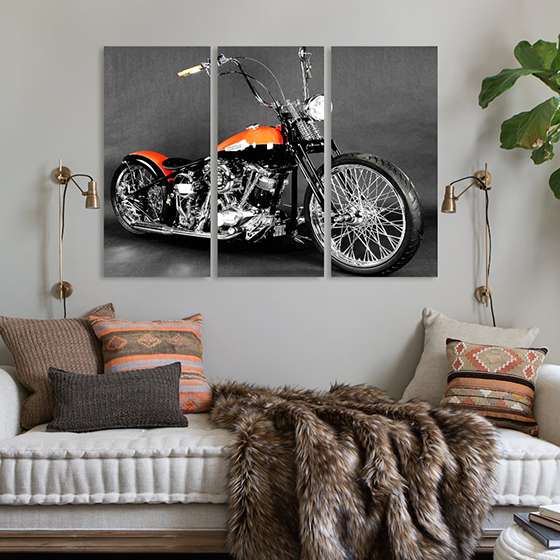 Quadro Decorativo Veículo Moto Em Corrida Motoqueiro VEIM041