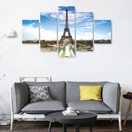 Quadro Torre Eiffel França 5 peças