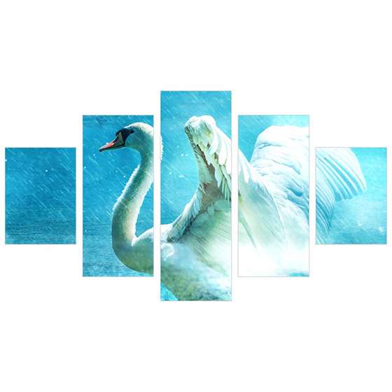 Quadro cisne branco lago decorativo