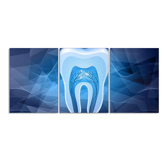 Quadro dentista dente azul decorativo